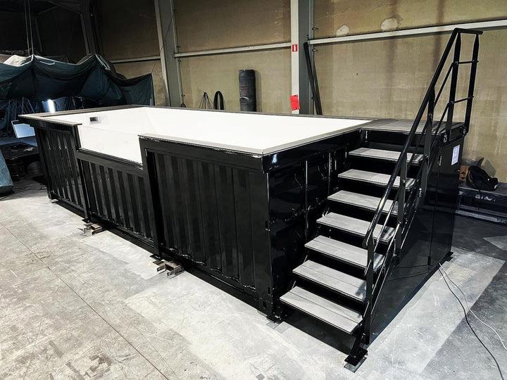 Piscina de contenedor negro de 6 m