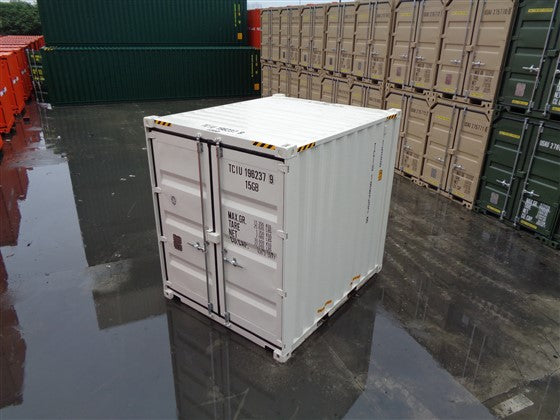 Contenedor marítimo blanco de 10 pies de altura cúbica – nuevo