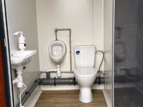 Pabellón sanitario modular con tres cabinas (Ref: S2103)